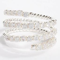 Ashley Cooper(tm) Silver-Tone CZ Swirl Wrap Ring