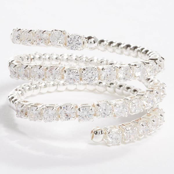 Ashley Cooper(tm) Silver-Tone CZ Swirl Wrap Ring - image 