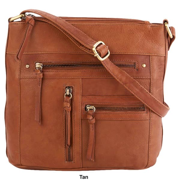 Great American Leatherworks Multi Zip Bucket Crossbody