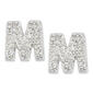 Sterling Silver Cubic Zirconia M Initial Stud Earrings - image 1