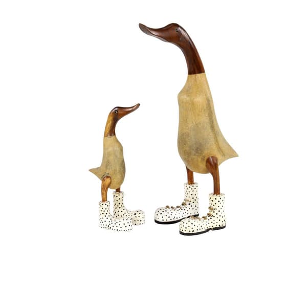 9th &amp; Pike(R) Decorative Natural Wood Polka Dots Ducks - Set Of 2 - image 