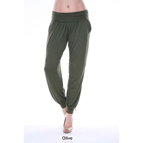 Womens White Mark Solid Harem Pants
