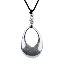 Roman Intention Silver-Tone Pear Pendant Necklace