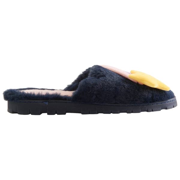 Womens Kensie Faux Fur Slippers - Navy