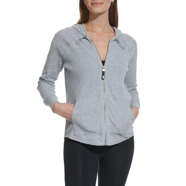 Womens DKNY Sport Full Zip Mini Slub Waffle Hoodie - image 