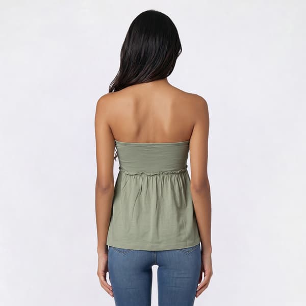 Juniors Derek Heart Button Front Babydoll Tube Top