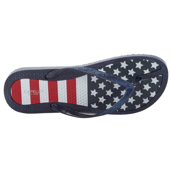 Womens Capelli New York Stars Stripes Flip Flop Sandals