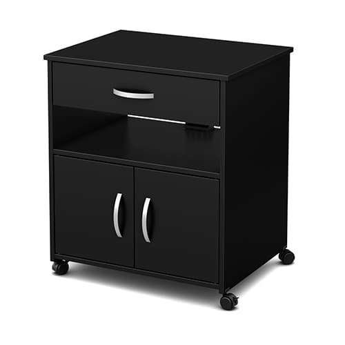 South Shore Axess Microwave Cart on Wheels - Black