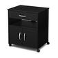 South Shore Axess Microwave Cart on Wheels - Black - image 1