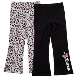 Girls (4-6x) Sweet Butterfly® 2pk. Butterfly Flared Leggings