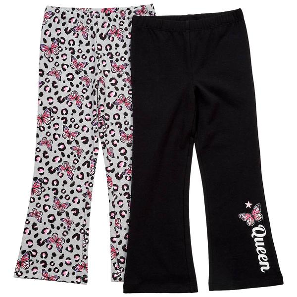 Girls (4-6x) Sweet Butterfly® 2pk. Butterfly Flared Leggings