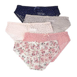 Womens Laura Ashley(R) 5pk. Floral Lace Hipster Panties LS2857-5PKC