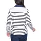 Womens NY Collection Zip Front Stripe French Terry Jacket - image 2