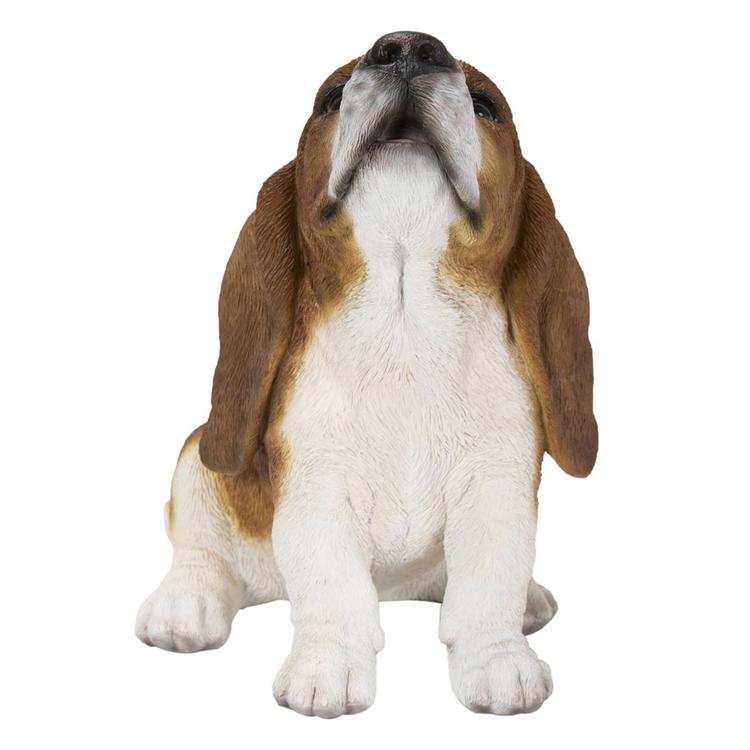 Hi-Line Gift Howling Basset Hound Puppy Garden Statue