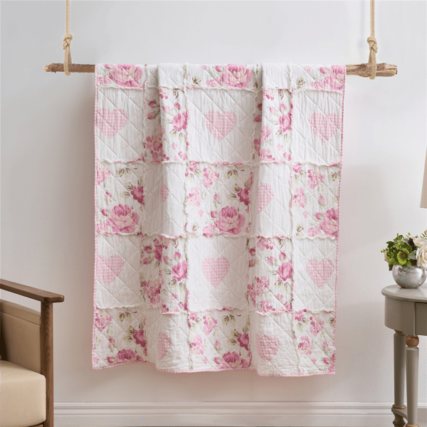 Greenland Home Fashions™ Veronica''s Hearts Patchwork Throw