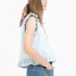 Womens MNK Ruffle Sleeve V Neck Denim Blouse - image 3