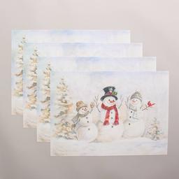 Snowmen Trio Woven Placemats - Set of 4