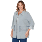 Plus Size Ruby Rd. Set Sail Stripe Snap Front Anorak Jacket - image 2