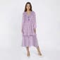 Womens Harlow & Rose Long Sleeve Jacquard Ruffle Trim Midi Dress - image 1