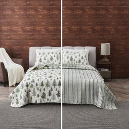 FreshFolds 3pc. Forest Reversible Microfiber Quilt Set