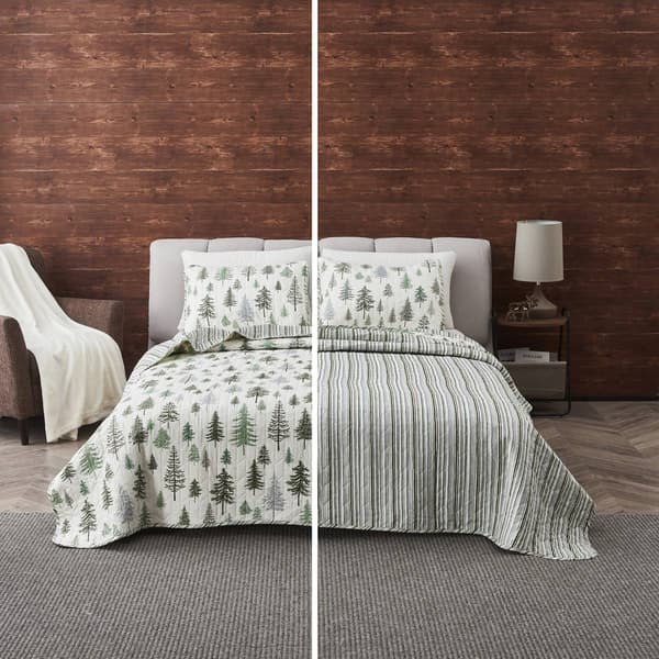 FreshFolds 3pc. Forest Reversible Microfiber Quilt Set