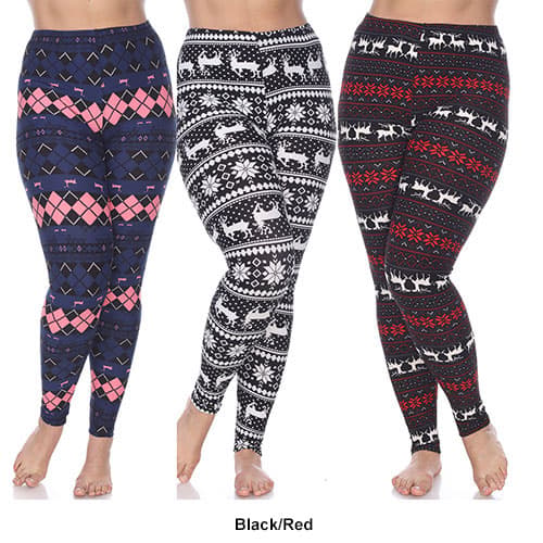 Plus Size White Mark 3pk. Leggings