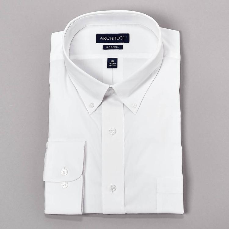 Mens Big & Tall Architect(R) Performance Dress Shirt - White