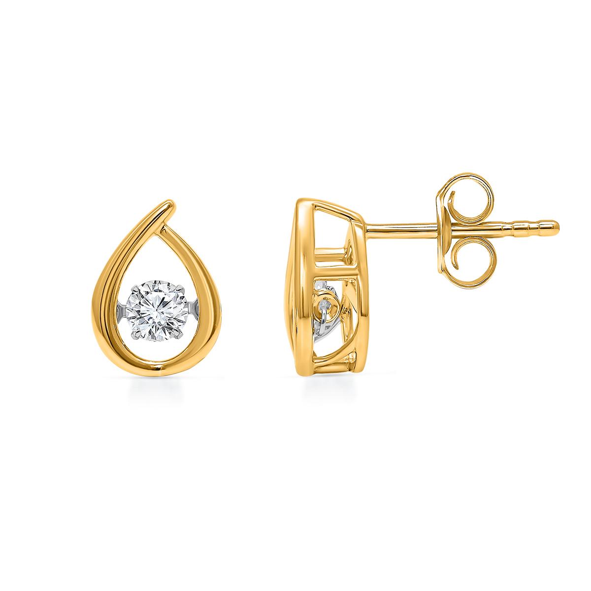 Nova Star(R) Gold over Silver Lab Grown Diamond Teardrop Earrings