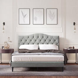 Rize Home Oros Upholstered Platform Bed w/ Headboard