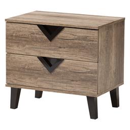 Baxton Studio Swanson 2 Drawer Nightstand