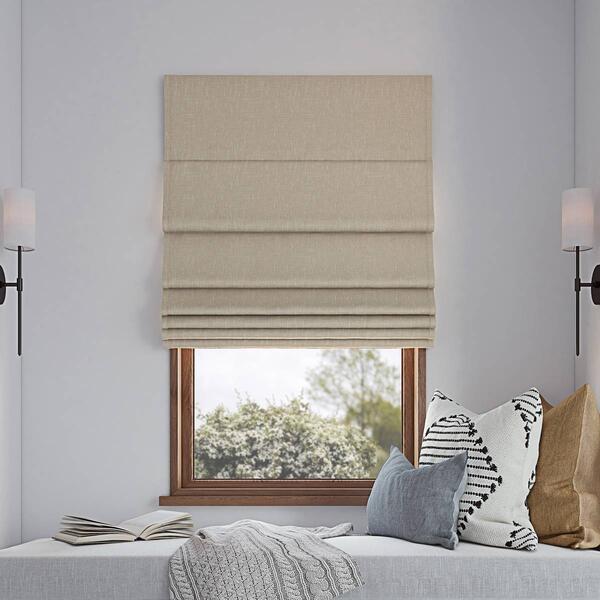 Sun Zero&#40;R&#41; Pryer Textured 100% Blackout Cordless Roman Shade - image 