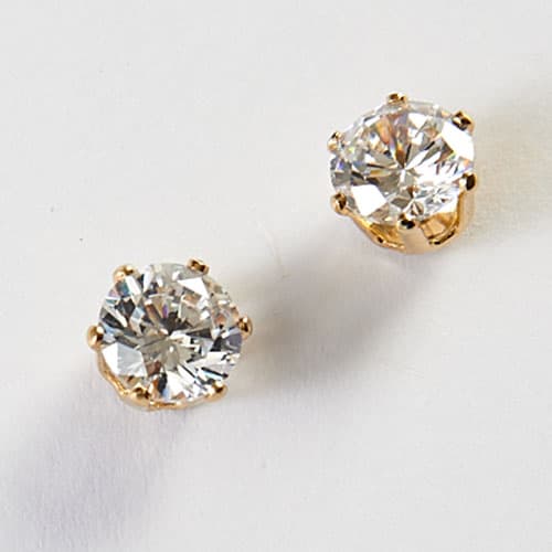 4ctw. Cubic Zirconia & Gold Post Earrings - image 