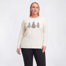 Plus Size Hasting & Smith Long Sleeve Christmas Trio Tee