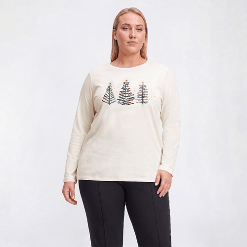 Plus Size Hasting & Smith Long Sleeve Christmas Trio Tee