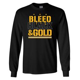 Mens Bleed Black & Gold Pittsburgh Tailgate Long Sleeve Tee