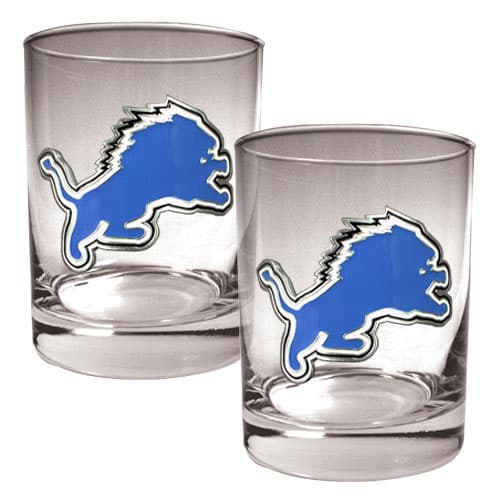 NFL Detroit Lions 2pc. 14oz. Rocks Glass Set