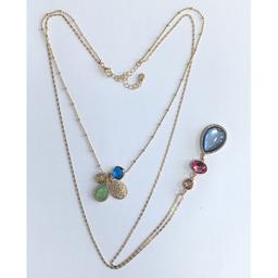 Ashley Cooper(tm) Gold-Tone Beaded Blue Teardrop Pendant