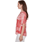 Womens Ruby Rd. French Riviera Elbow Sleeve Patchwork Henley Tee - image 4