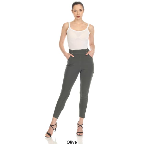 Plus Size White Mark Pull On Scuba Pants
