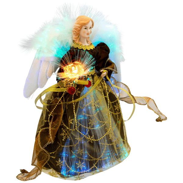 Northlight Color Changing Brown Christmas Angel Tree Topper