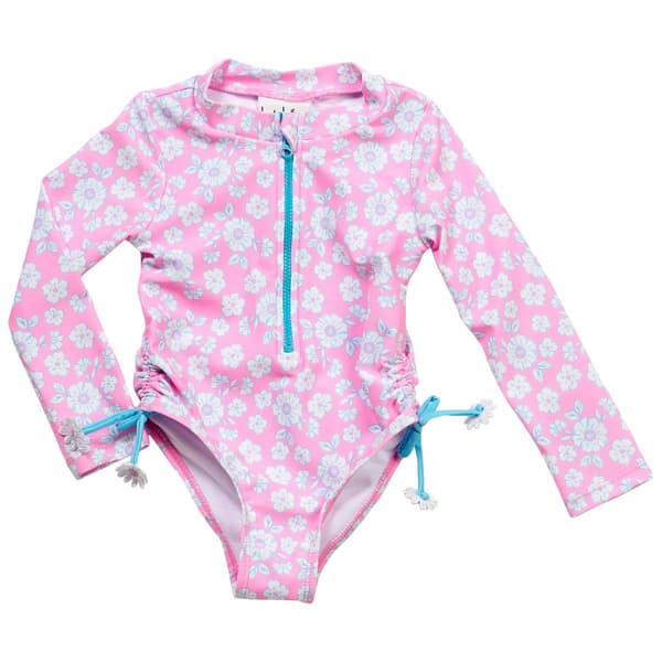 Toddler Girl Nicole Miller Floral Rashguard One Piece Swimsuit - image 