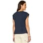 Womens Democracy Cap Sleeve Pleated Navy Peplum Blouse - image 2