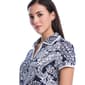 Womens Rafaella® Short Sleeve Contrast Trim Paisley Polo - image 3