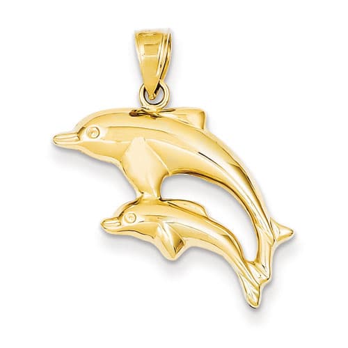 Gold Classics(tm) 14kt. Dolphin Pair Pendant - image 
