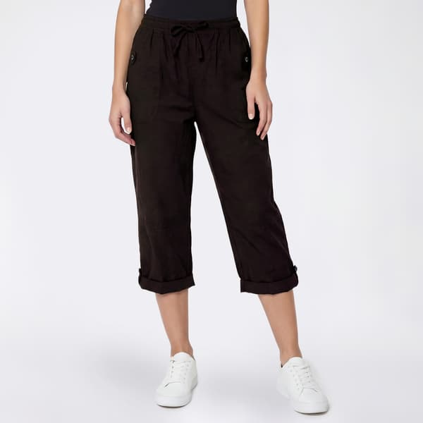 Petite Jordana Rose Rib Drawstring Waist Capris