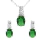 Marsala Lab Created White Sapphire & Emerald Pendant Set - image 1