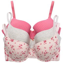Plus Size Laura Ashley(R) 3pk. Charm Lace Push Up Bras -LS8403-3PKX