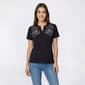 Petite Hasting & Smith Short Sleeve Split Neck Lurex Tee - image 3
