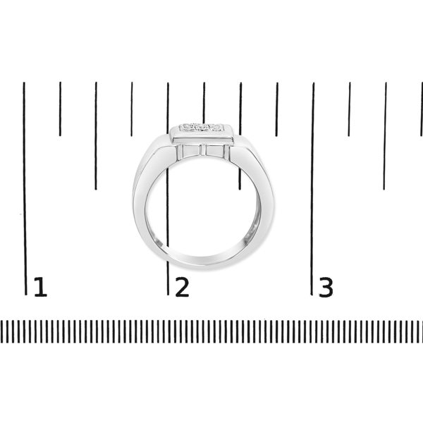 Mens Haus of Brilliance Diamond Miracle-Set Ridged Band Ring