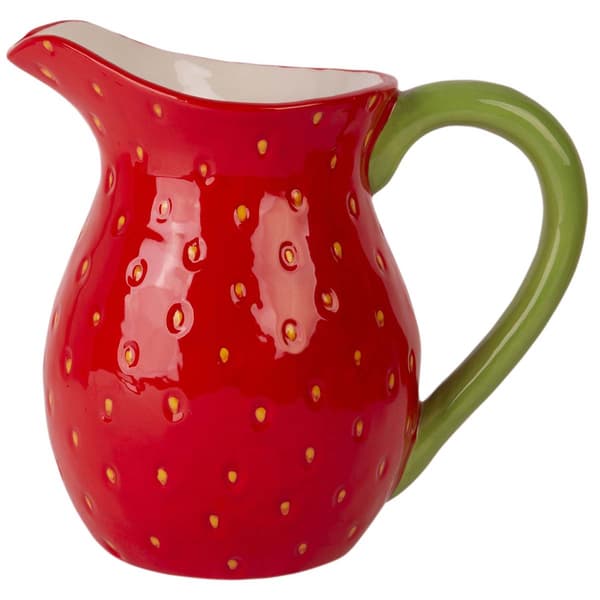 Home Essentials Strawberry Ceramic Pitcher - image 